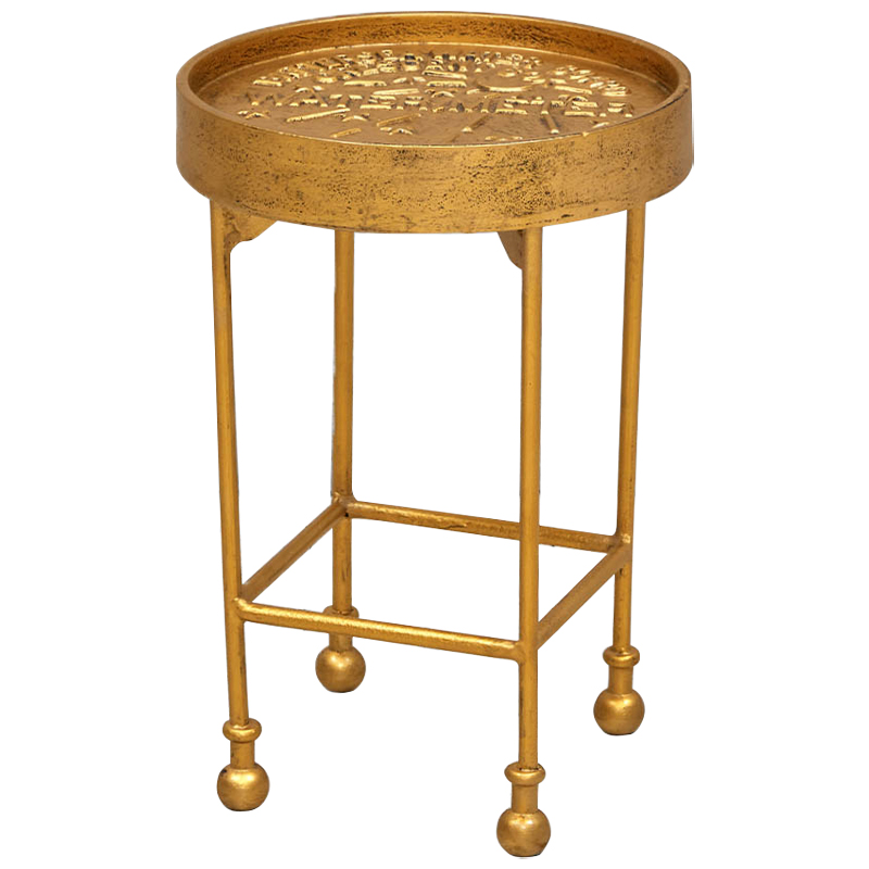 Приставной круглый столик Alain Gold Side Table Золотой Приставной круглый столик Alain Gold Side Table Золотой в Кирове | Loft Concept