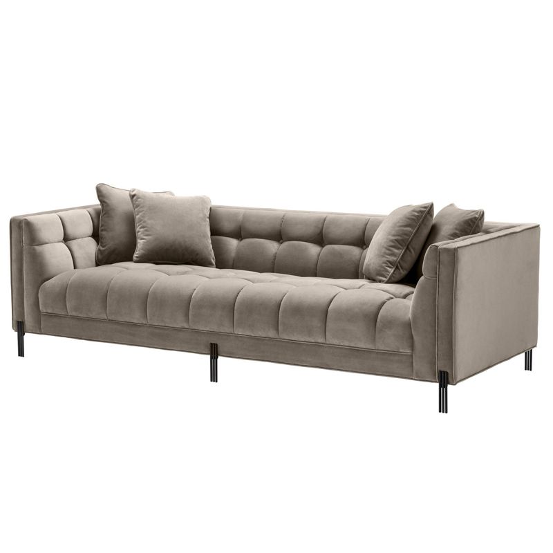 Диван Eichholtz Sofa Sienna greige Бежево-серый Темная бронза Диван Eichholtz Sofa Sienna greige Бежево-серый Темная бронза в Кирове | Loft Concept