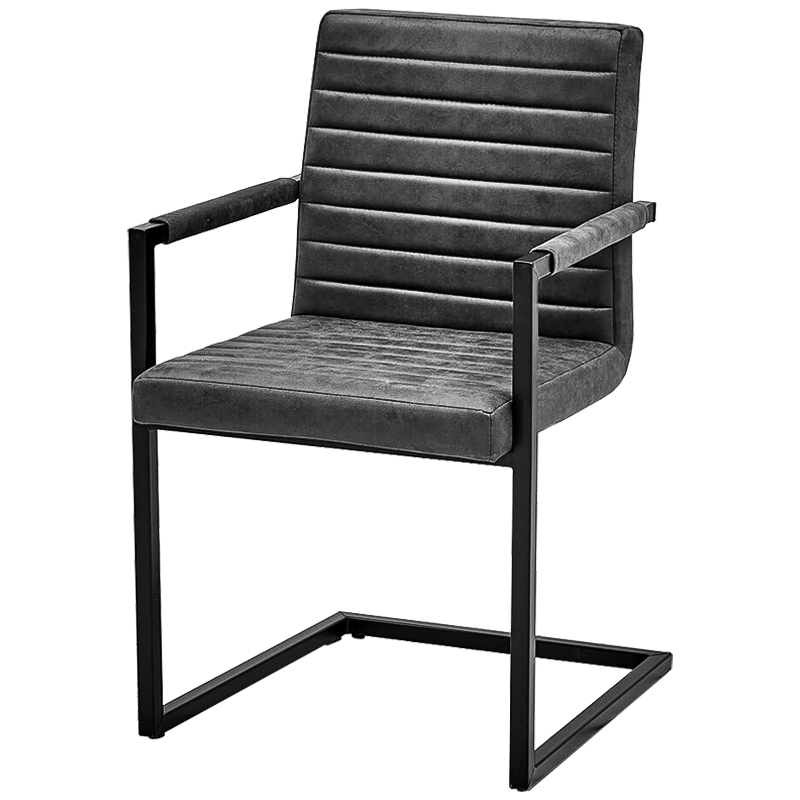 Стул с подлокотниками Dalak Stool Grey Черный Серый Стул с подлокотниками Dalak Stool Grey Черный Серый в Кирове | Loft Concept
