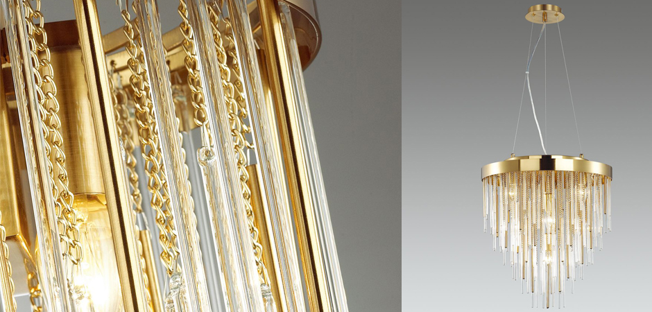 Люстра Luxury Gold & Glass Stripes Люстра Luxury Gold & Glass Stripes - Loft-Concept в Кирове