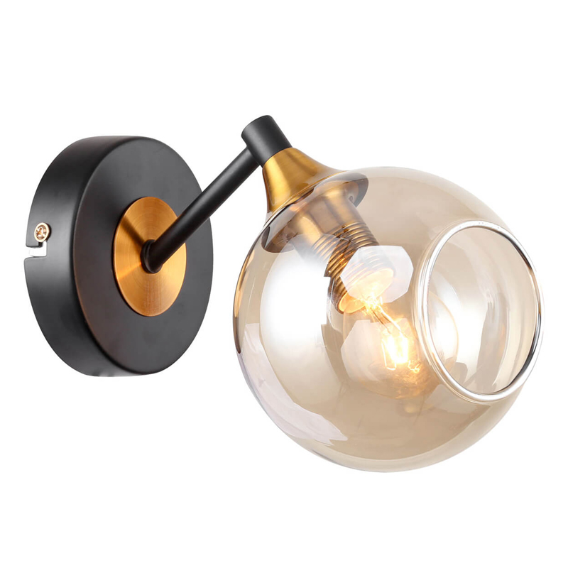 Бра Loft Globe Черный Латунь Янтарь (Amber) Бра Loft Globe Черный Латунь Янтарь (Amber) в Кирове | Loft Concept