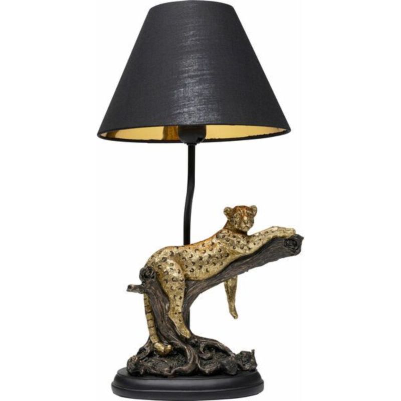 Настольная лампа черная Calm leopard Черный Золотой Настольная лампа черная Calm leopard Черный Золотой в Кирове | Loft Concept