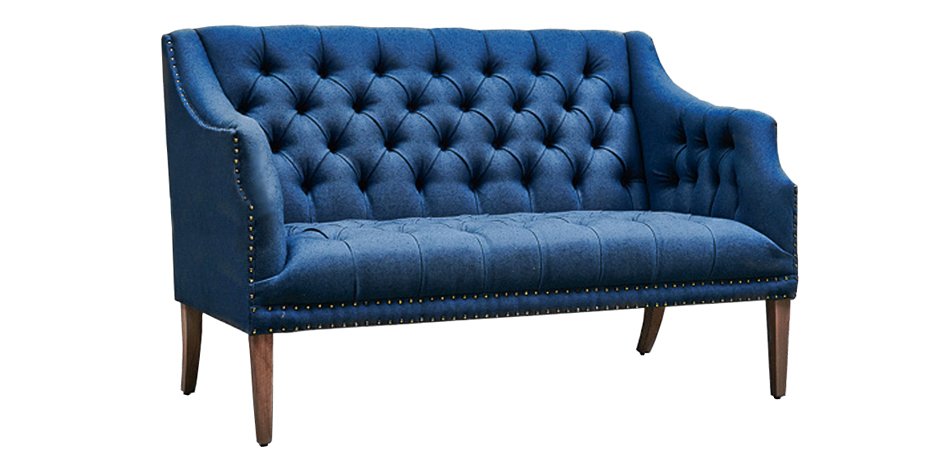 Диван Morton Capitone Sofa Диван синий лен Диван Morton Capitone Sofa Диван синий лен - Loft-Concept в Кирове