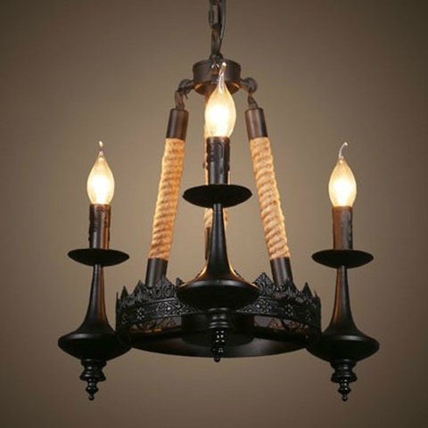 Люстра 3-Light Rustic Chandelier Черный Люстра 3-Light Rustic Chandelier Черный в Кирове | Loft Concept