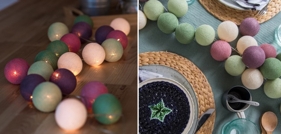 Гирлянда хлопковые фонарики Сotton Ball Forest Fruit - Loft-Concept в Кирове