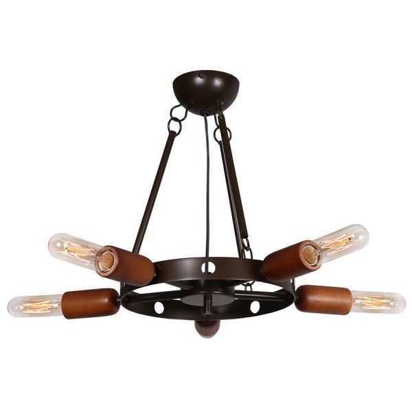 Люстра Loft Star Pendant 5 Ring Черный Коричневый Люстра Loft Star Pendant 5 Ring Черный Коричневый в Кирове | Loft Concept