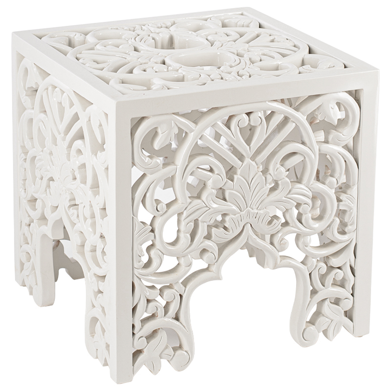 Приставной стол Side Table White lace Белый Приставной стол Side Table White lace Белый в Кирове | Loft Concept