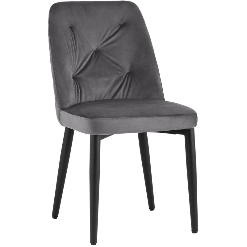 Стул Emma Chair Серый Велюр Серый Черный Стул Emma Chair Серый Велюр Серый Черный в Кирове | Loft Concept