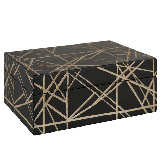 Шкатулка Gold Rays Mini Золотой Черный Шкатулка Gold Rays Mini Золотой Черный в Кирове | Loft Concept