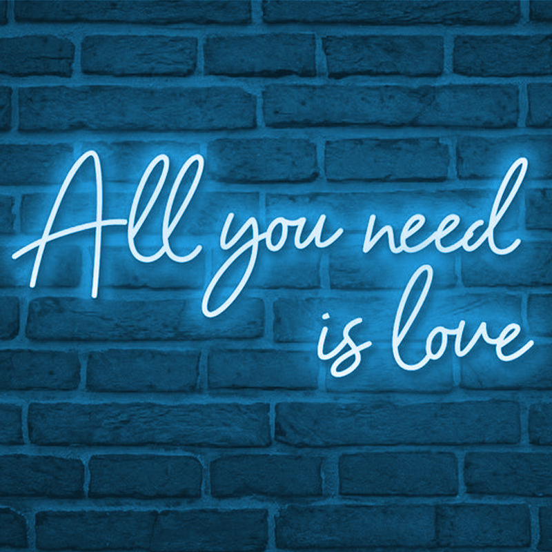 Неоновая настенная лампа All You Need is Love Neon Wall Lamp Синий Синий Прозрачный Неоновая настенная лампа All You Need is Love Neon Wall Lamp Синий Синий Прозрачный в Кирове | Loft Concept