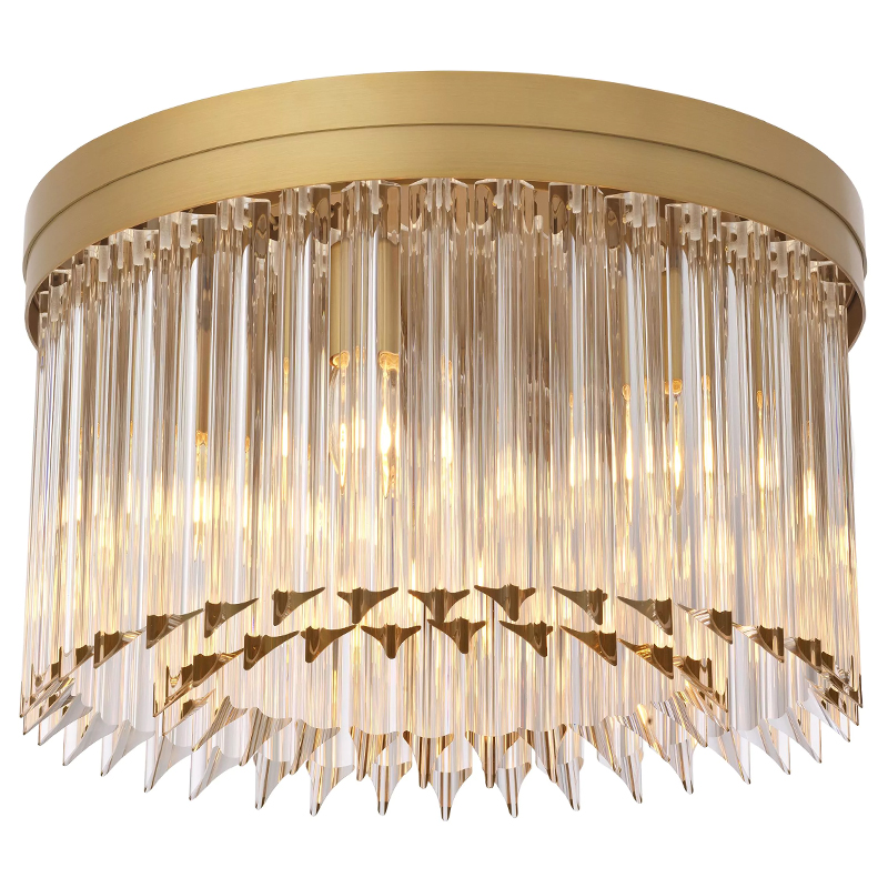 Потолочный светильник Eichholtz Ceiling Lamp Evina Латунь Прозрачное Стекло Потолочный светильник Eichholtz Ceiling Lamp Evina Латунь Прозрачное Стекло в Кирове | Loft Concept