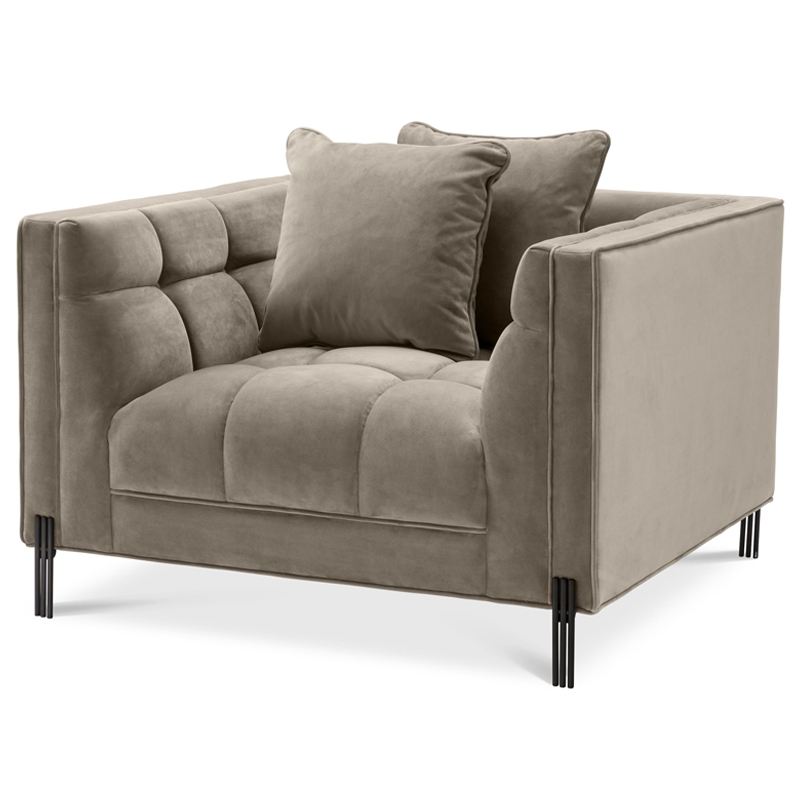 Кресло Eichholtz Chair Sienna greige Бежево-серый Черный Кресло Eichholtz Chair Sienna greige Бежево-серый Черный в Кирове | Loft Concept