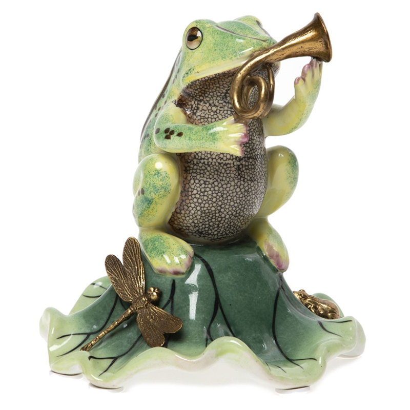 Статуэтка Frog Trumpeter Зеленый Золотой в Кирове | Loft Concept 