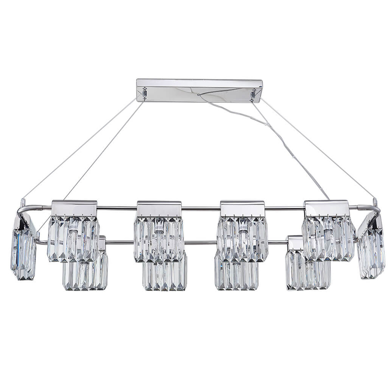 Люстра Crystal Pendants chrome 10 Хром Прозрачное Стекло Люстра Crystal Pendants chrome 10 Хром Прозрачное Стекло в Кирове | Loft Concept