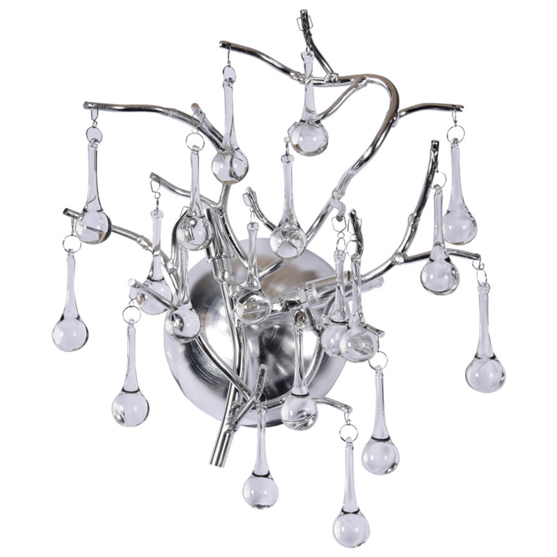 Бра Droplet Silver Wall Lamp Серебряный Прозрачное Стекло Бра Droplet Silver Wall Lamp Серебряный Прозрачное Стекло в Кирове | Loft Concept