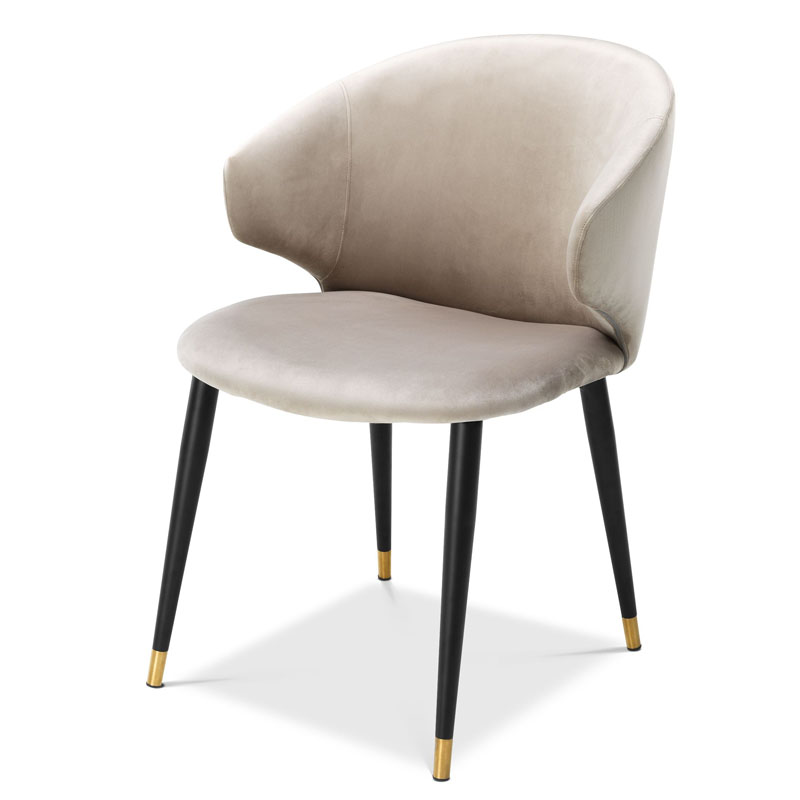 Стул Eichholtz DINING CHAIR VOLANTE beige Бежевый Черный Золотой в Кирове | Loft Concept 