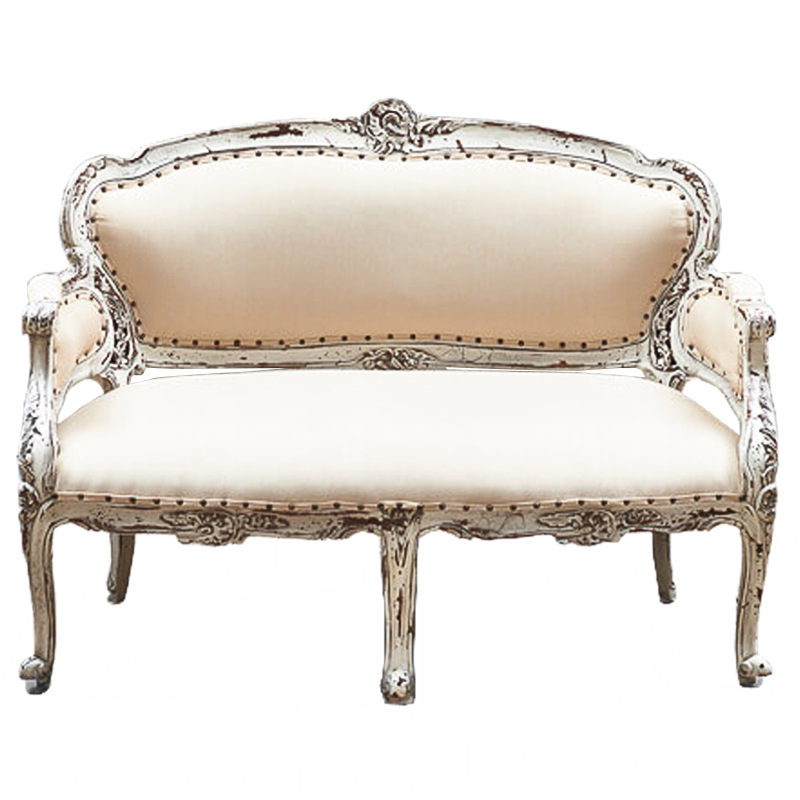 Диван Maria Antoinette Sofa Белый винтажная патина Бежевый Диван Maria Antoinette Sofa Белый винтажная патина Бежевый в Кирове | Loft Concept