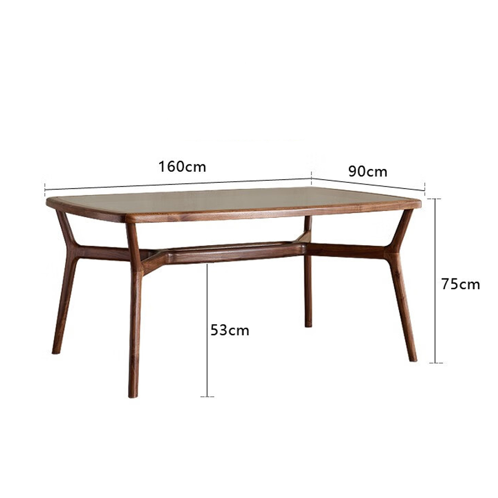Стол обеденный с каркасом из дерева и стеклянной столешницей Walnut Dining Table Стол обеденный с каркасом из дерева и стеклянной столешницей Walnut Dining Table в Кирове