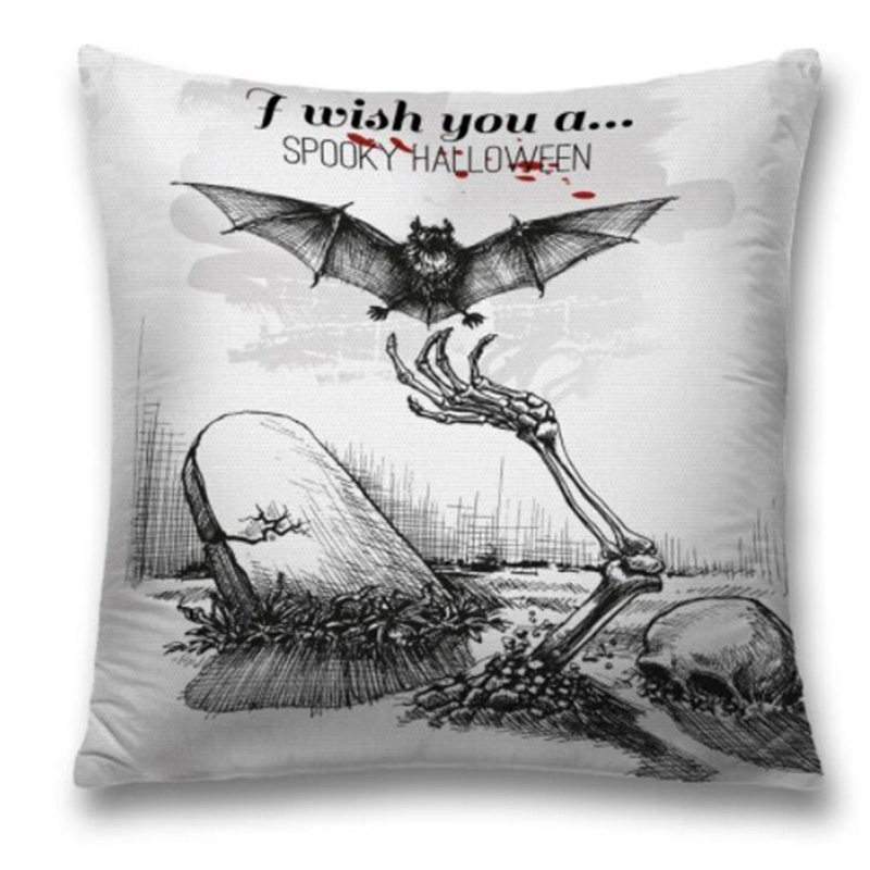 Подушка Spooky Halloween Черный Белый Подушка Spooky Halloween Черный Белый в Кирове | Loft Concept