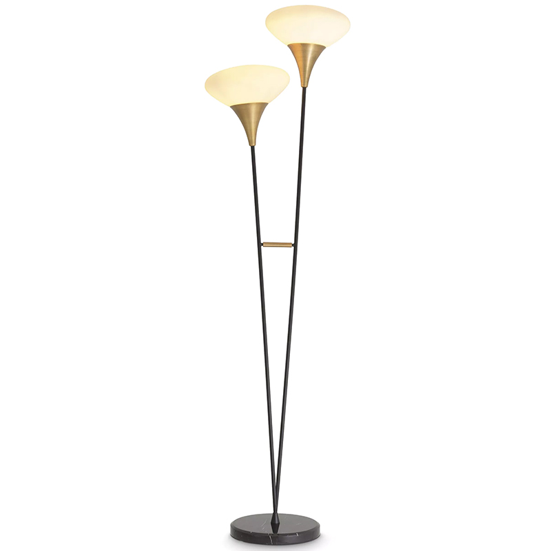 Торшер Eichholtz Floor Lamp Duco Латунь Белый Черный Черный Мрамор Nero Торшер Eichholtz Floor Lamp Duco Латунь Белый Черный Черный Мрамор Nero в Кирове | Loft Concept