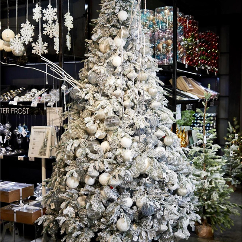 Дизайнерская Елка Заснеженная с Белыми елочными игрушками Christmas Tree White Hoarfrost Белый Дизайнерская Елка Заснеженная с Белыми елочными игрушками Christmas Tree White Hoarfrost Белый в Кирове | Loft Concept