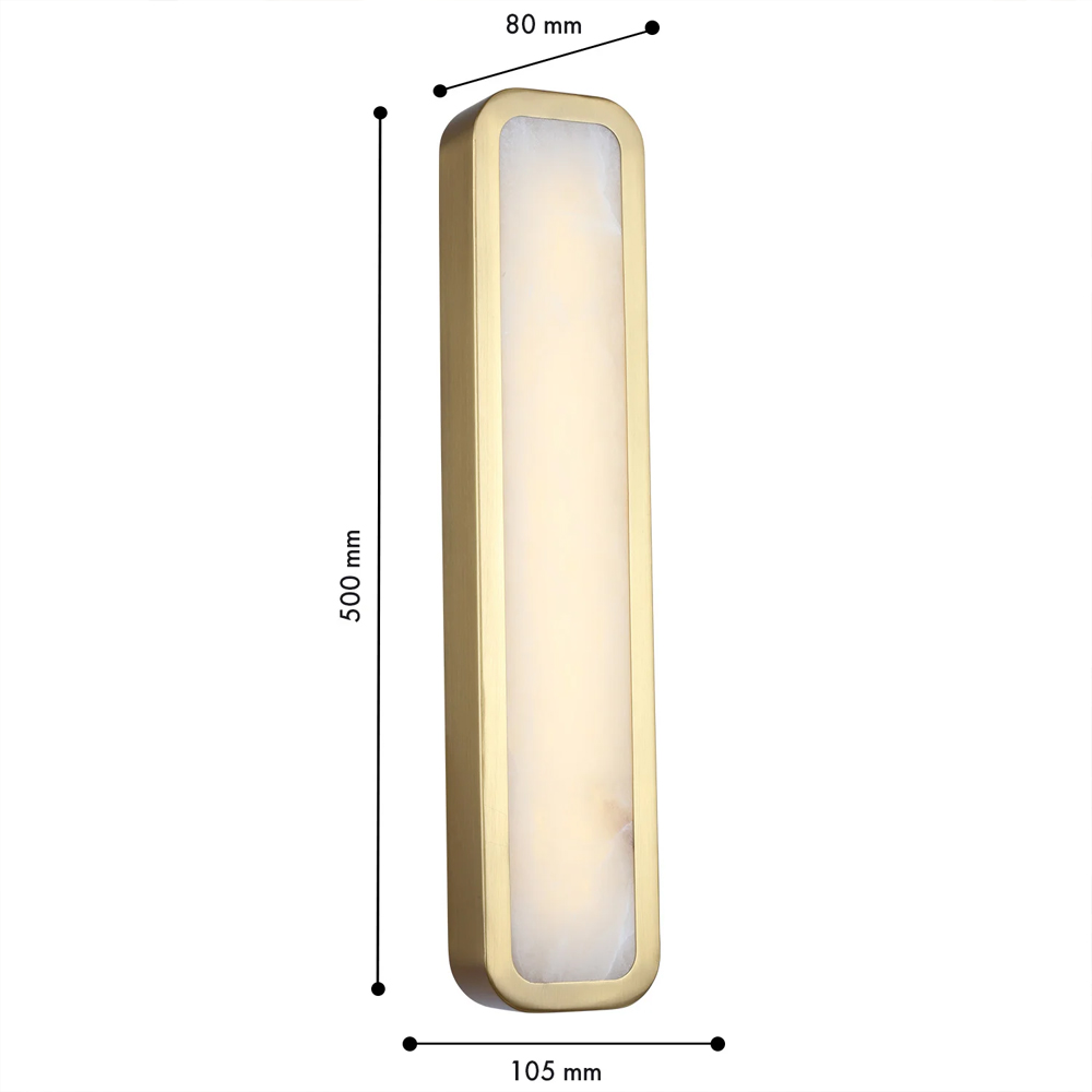 Бра в металлическом корпусе с рассеивателем из бежевого алебастра Cryptocrystalline Stone в Кирове
