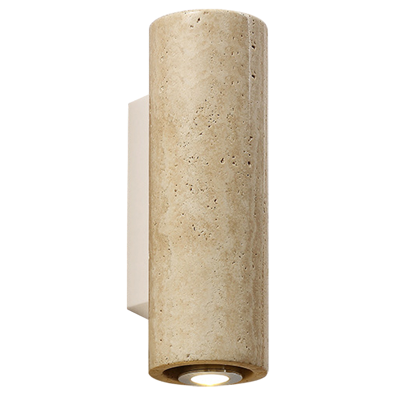 Бра Travertine Cylinder Spot Wall Lamp Бежевый Песочный Белый в Кирове | Loft Concept 