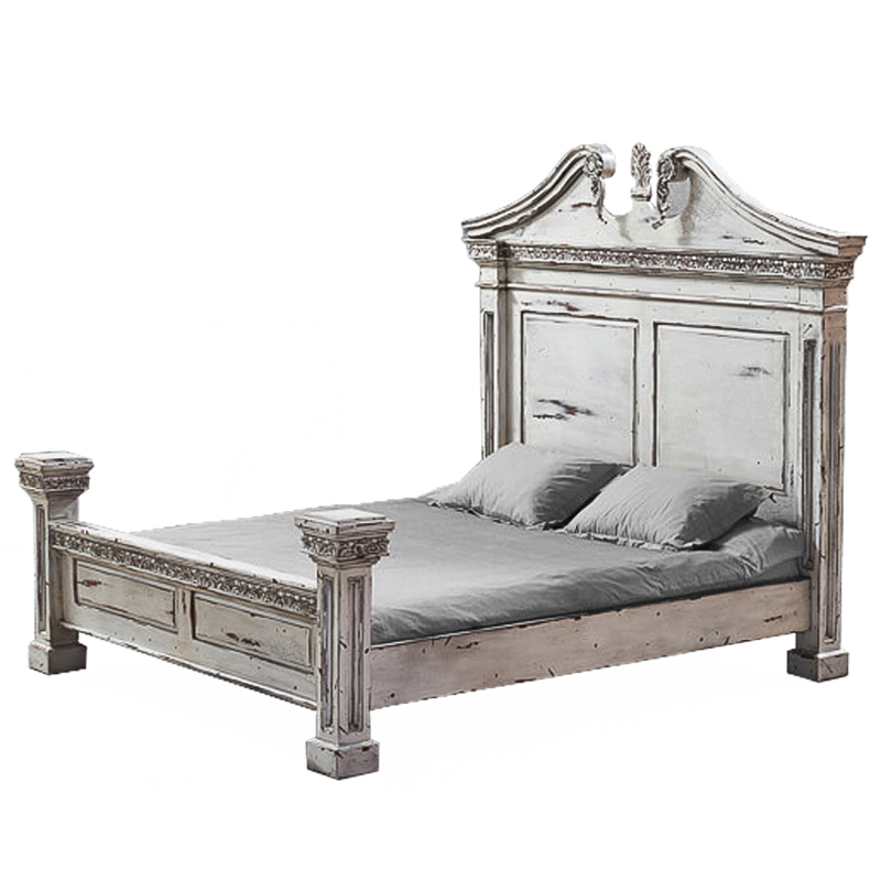Кровать Gothic Style Bed White Белый винтажная патина Кровать Gothic Style Bed White Белый винтажная патина в Кирове | Loft Concept
