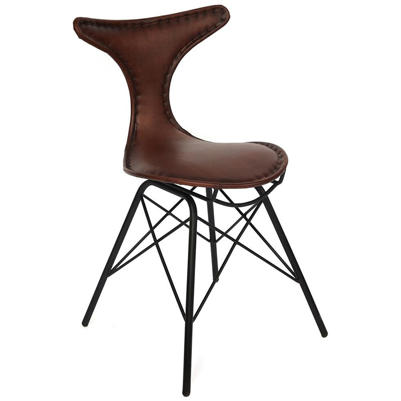 Стул Buffalo Leather Industrial Chair Коричневый Черный в Кирове | Loft Concept 