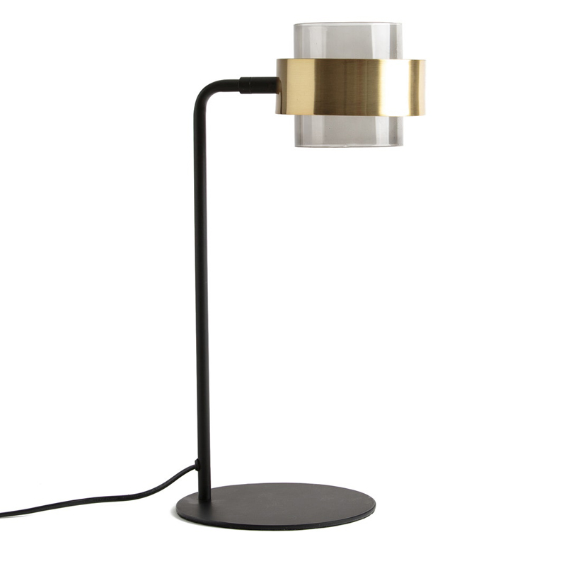 Настольная лампа Truvor Table Lamp Стекло Смок Латунь Черный Настольная лампа Truvor Table Lamp Стекло Смок Латунь Черный в Кирове | Loft Concept