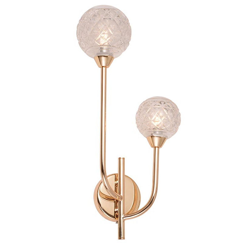 Бра Aella Glass Balls Sconce Прозрачный Золотой Бра Aella Glass Balls Sconce Прозрачный Золотой в Кирове | Loft Concept