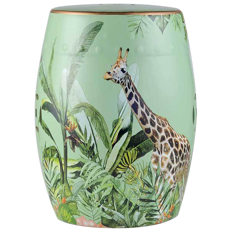 Керамический табурет Giraffe Tropical Animal Ceramic Stool Green Прозрачный зеленый Коричневый Зеленый Керамический табурет Giraffe Tropical Animal Ceramic Stool Green Прозрачный зеленый Коричневый Зеленый в Кирове | Loft Concept