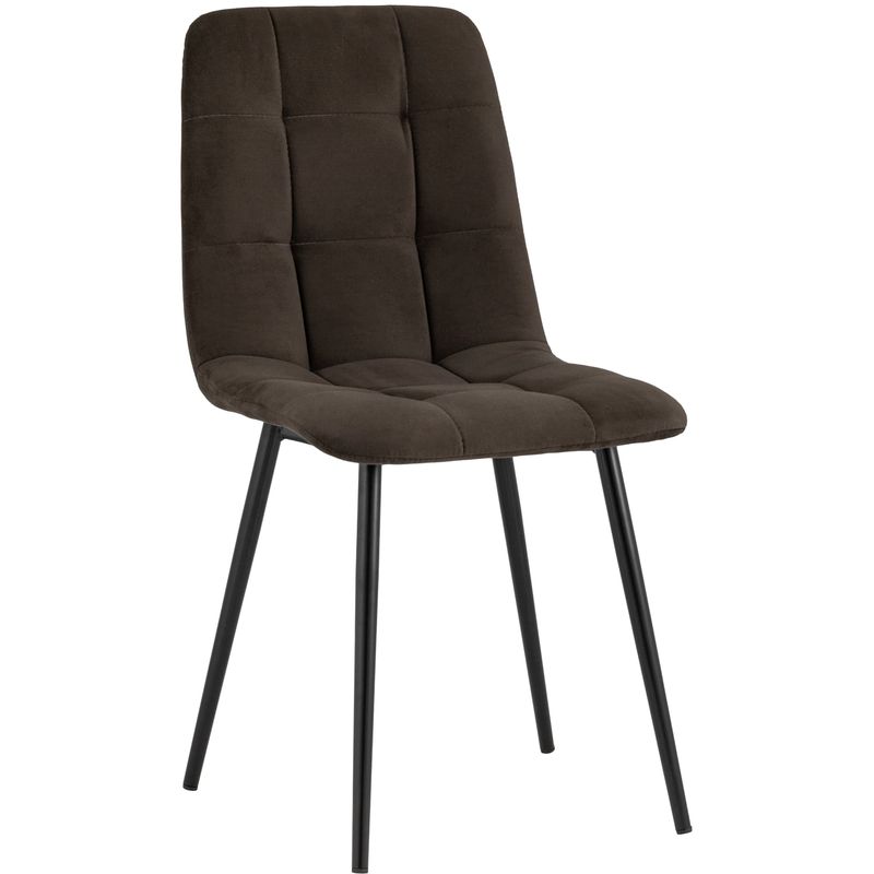 Стул NANCY S-2 Chair Шоколадный Велюр Коричневый Черный Стул NANCY S-2 Chair Шоколадный Велюр Коричневый Черный в Кирове | Loft Concept