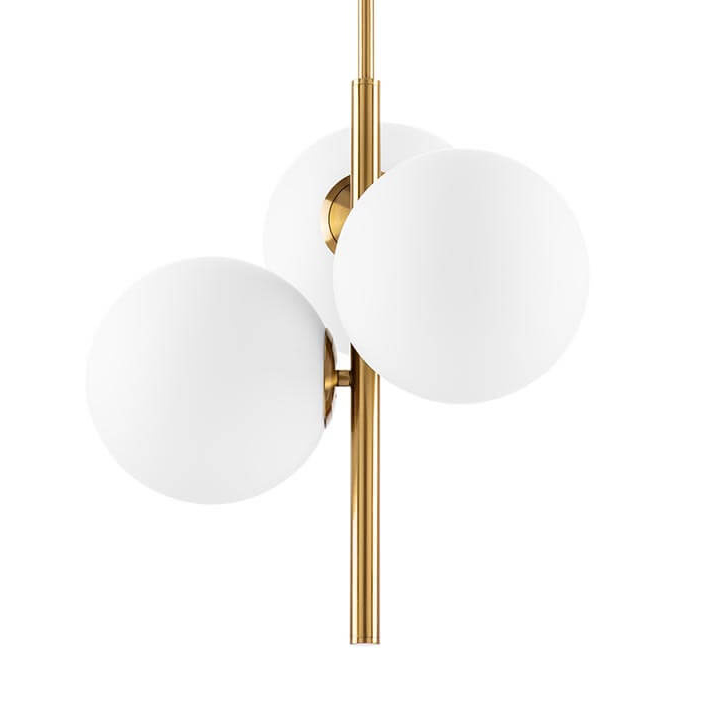 Люстра Three Bubbles Chandelier Белый Латунь Люстра Three Bubbles Chandelier Белый Латунь в Кирове | Loft Concept