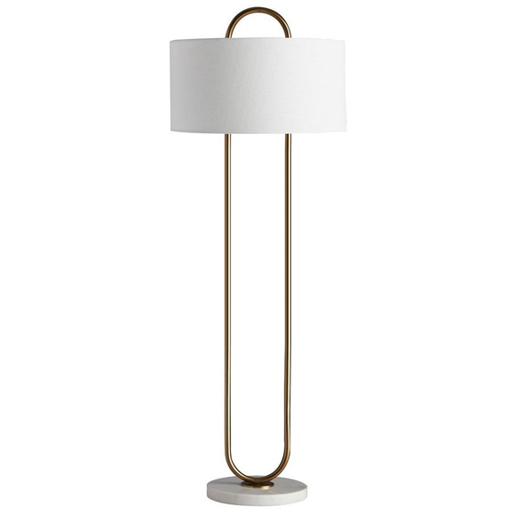 Торшер Marston floor lamp Латунь Белый Торшер Marston floor lamp Латунь Белый в Кирове | Loft Concept