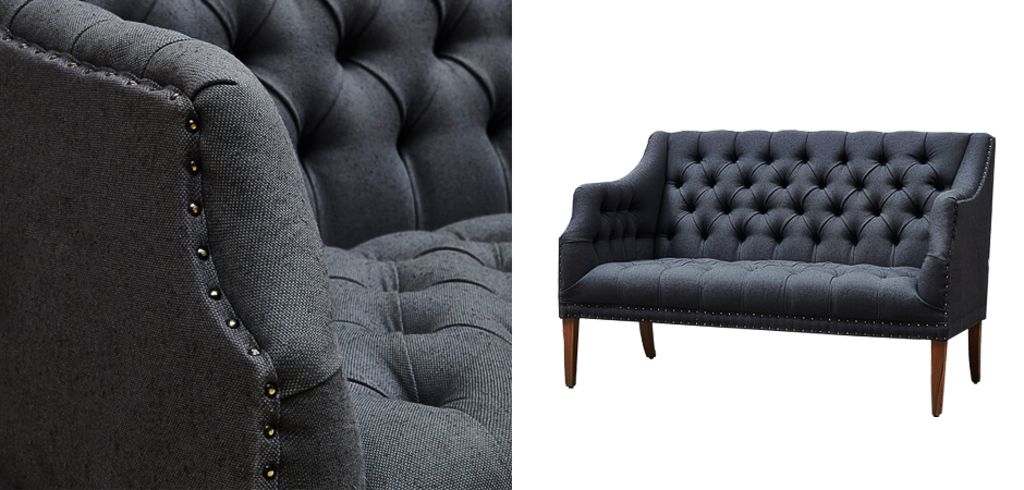 Диван Morton Capitone Sofa темно-серый лен Диван Morton Capitone Sofa темно-серый лен - Loft-Concept в Кирове