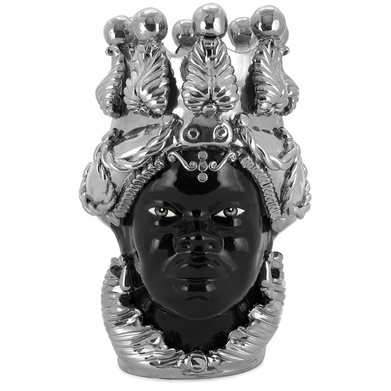 Ваза VASE MORO LADY BIG DREAMS silver Черный Серебряный Ваза VASE MORO LADY BIG DREAMS silver Черный Серебряный в Кирове | Loft Concept