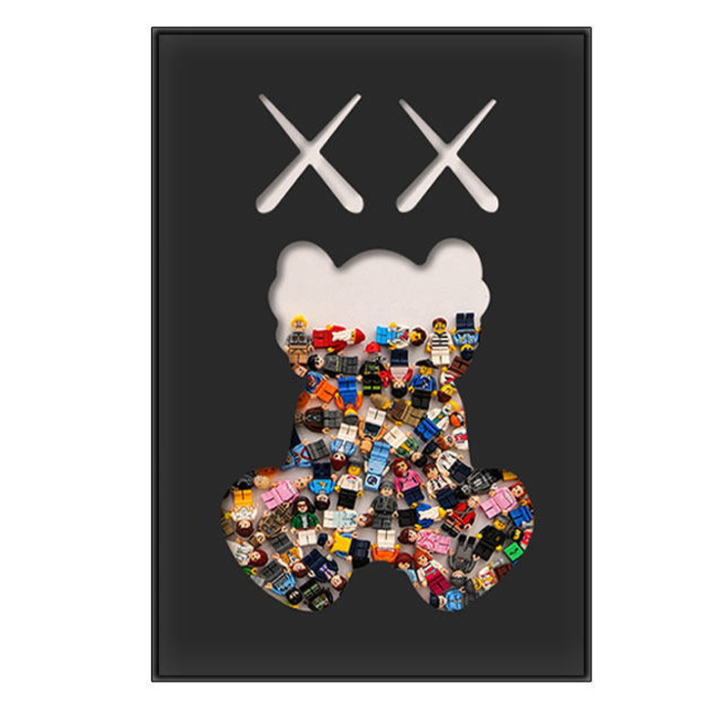 Постер Bearbrick Черный фон Мульти Постер Bearbrick Черный фон Мульти в Кирове | Loft Concept