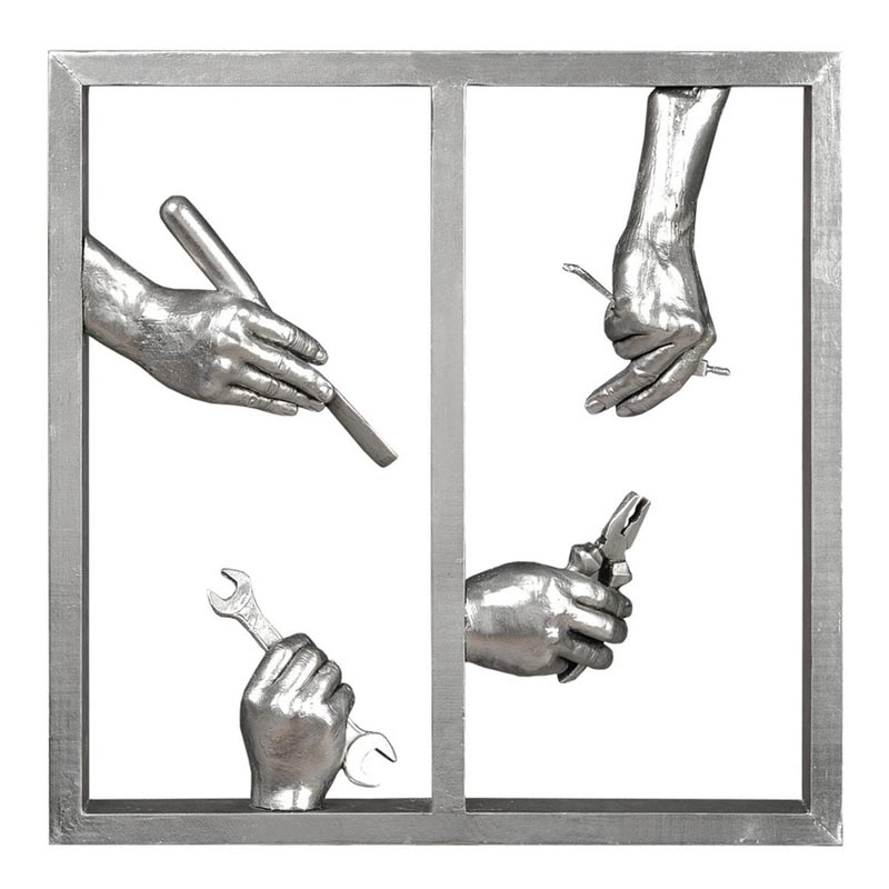 Панно Hands With Tool Серебряный Панно Hands With Tool Серебряный в Кирове | Loft Concept