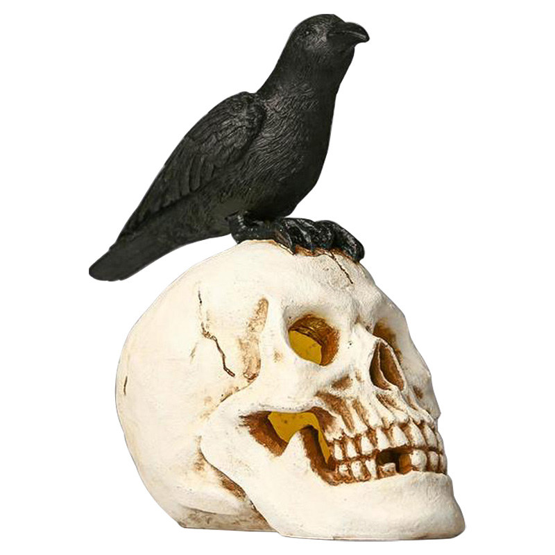 Статуэтка Raven and Skull II Черный Белый Статуэтка Raven and Skull II Черный Белый в Кирове | Loft Concept