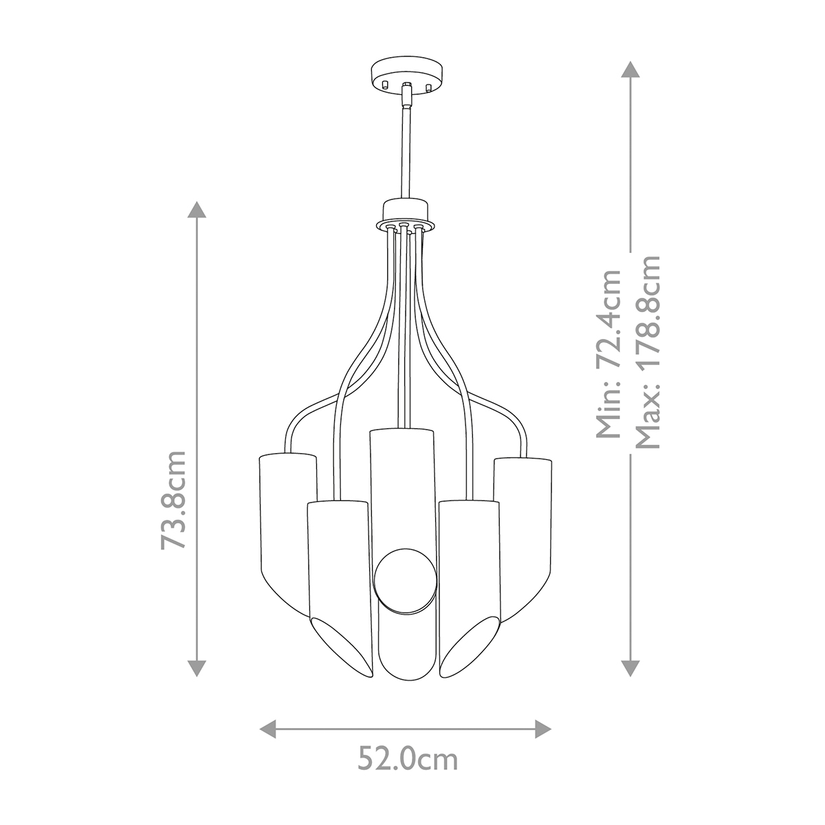 Люстра белого цвета с 6-ю цилиндрическими плафонами Elstead Lighting в Кирове