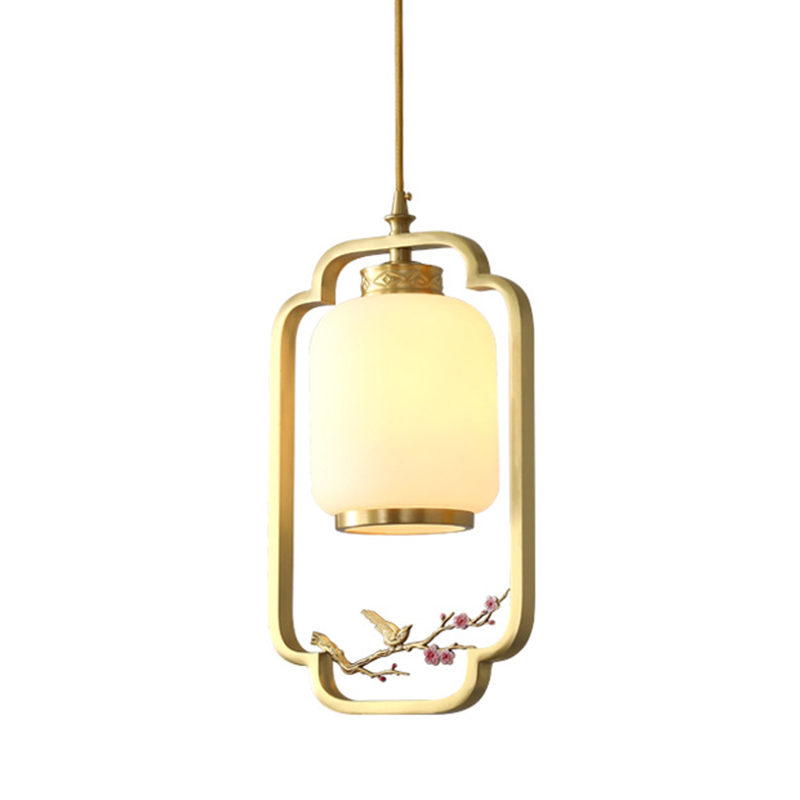Подвесной светильник Sakura Branch Lantern Chandelier Латунь Белый Розовый Подвесной светильник Sakura Branch Lantern Chandelier Латунь Белый Розовый в Кирове | Loft Concept