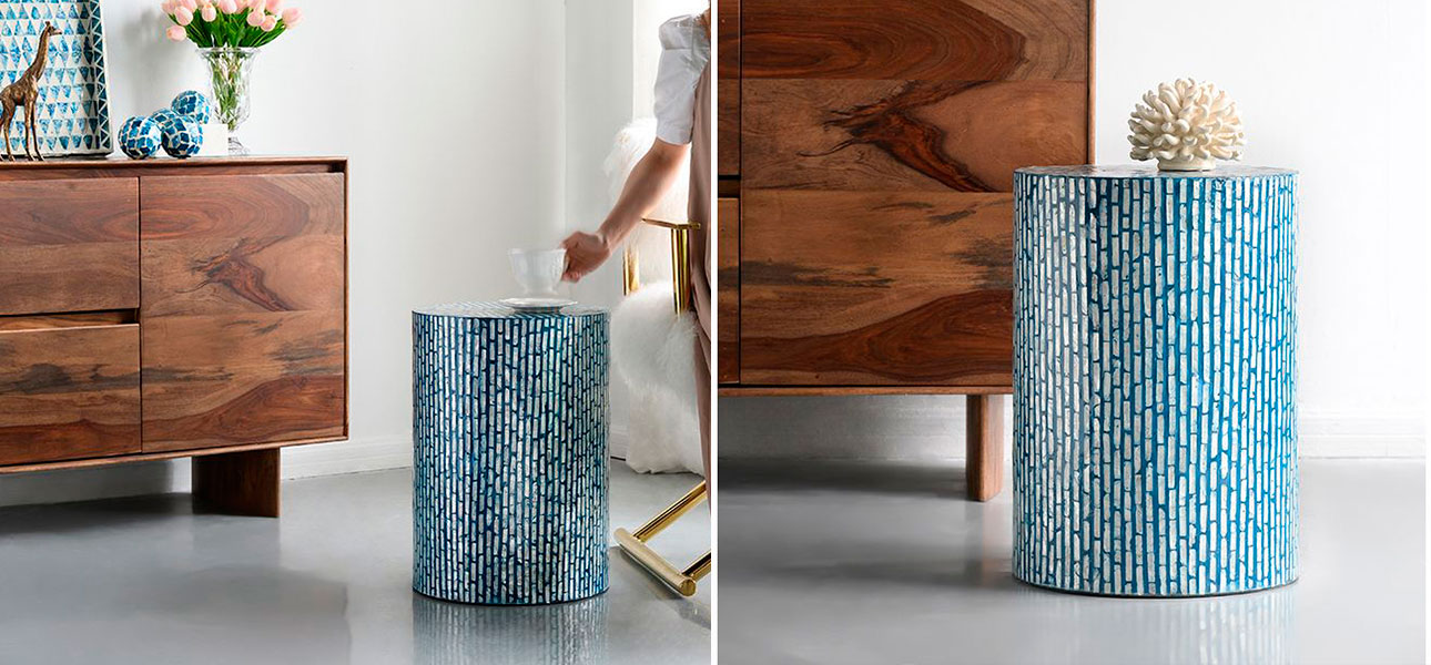 Столик с инкрустацией с перламутровым узором Dominic - фото №2