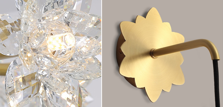 Бра Хрустальный Цветок Лотоса Lotus flower Wall Clear Glass B Бра Хрустальный Цветок Лотоса Lotus flower Wall Clear Glass B - Loft-Concept в Кирове