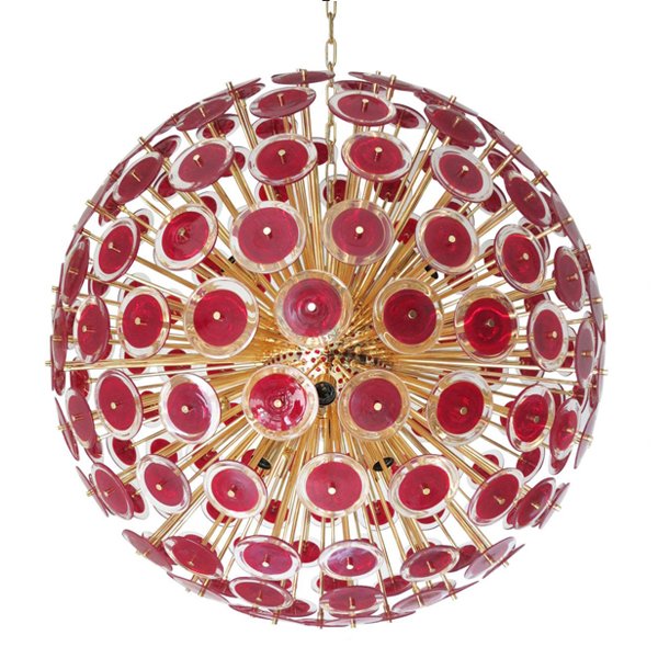 Murano Red Disco Glass Sputnik Chandelier Vistosi Красный (Red) Золотой Murano Red Disco Glass Sputnik Chandelier Vistosi Красный (Red) Золотой в Кирове | Loft Concept