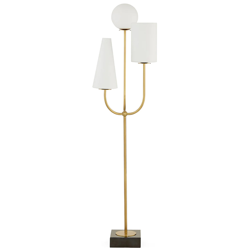 Торшер PARADISO FLOOR LAMP Белый Латунь Черный Мрамор Nero Торшер PARADISO FLOOR LAMP Белый Латунь Черный Мрамор Nero в Кирове | Loft Concept