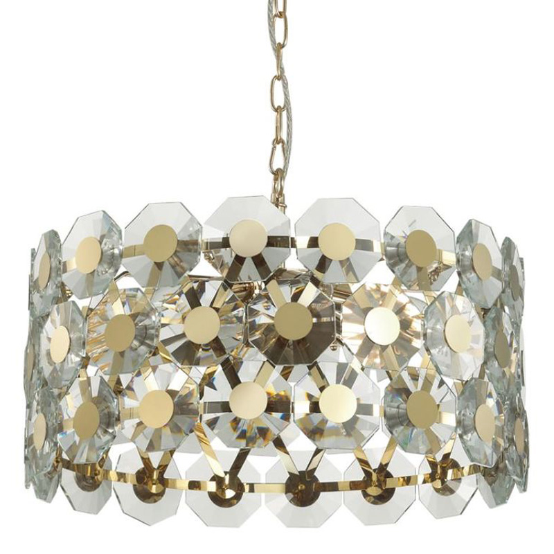 Люстра Crystal Octagons Gold Золотой Прозрачное Стекло Люстра Crystal Octagons Gold Золотой Прозрачное Стекло в Кирове | Loft Concept