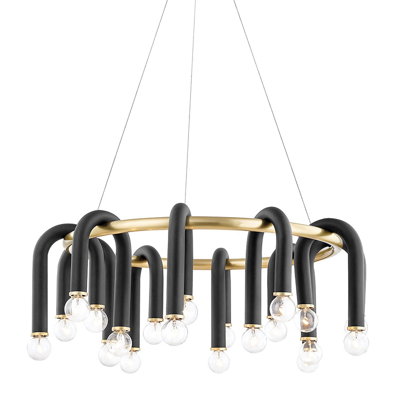 Люстра Paulson floppy chandelier round gold Черный Золотой Люстра Paulson floppy chandelier round gold Черный Золотой в Кирове | Loft Concept