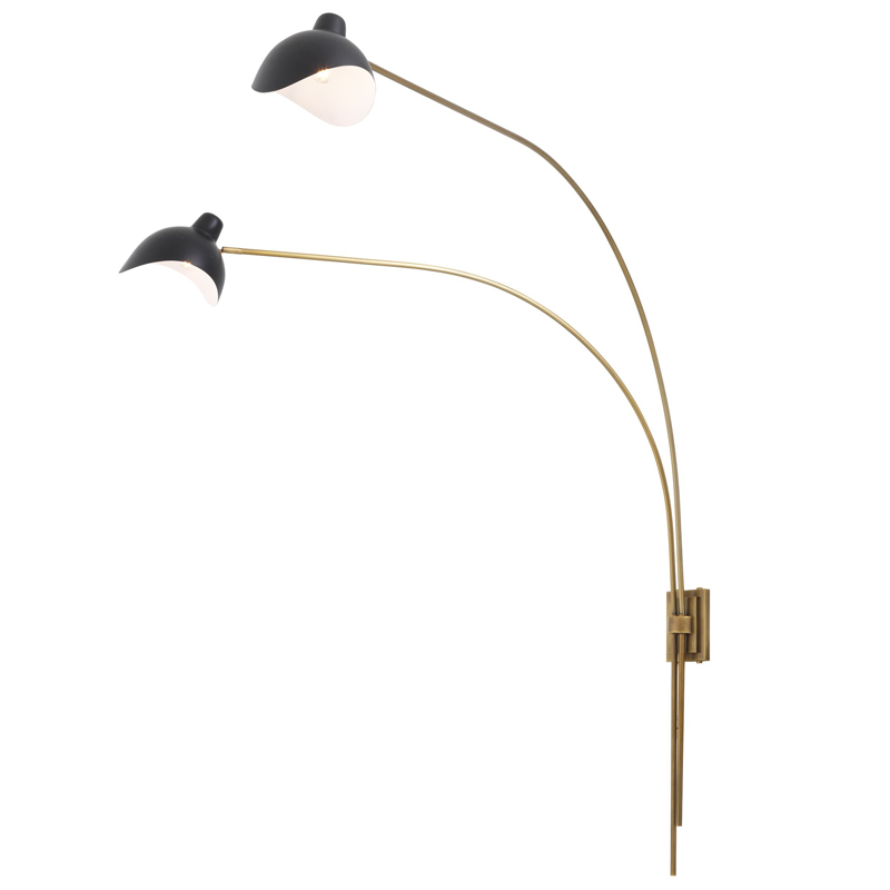 Бра Eichholtz Wall Lamp Mitch Brass Черный Латунь Античная полированная Бра Eichholtz Wall Lamp Mitch Brass Черный Латунь Античная полированная в Кирове | Loft Concept