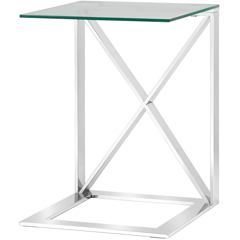 Стол приставной Lanzheron Collection Silver Серебряный Прозрачное Стекло Стол приставной Lanzheron Collection Silver Серебряный Прозрачное Стекло в Кирове | Loft Concept